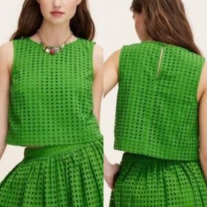 Kate Spade Target Green Eyelet Tank Top